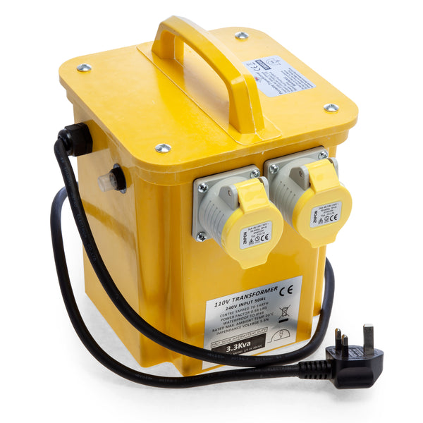 10961 Transformer 3.3KVA 16amp 2 Sockets 240V Input - 110V