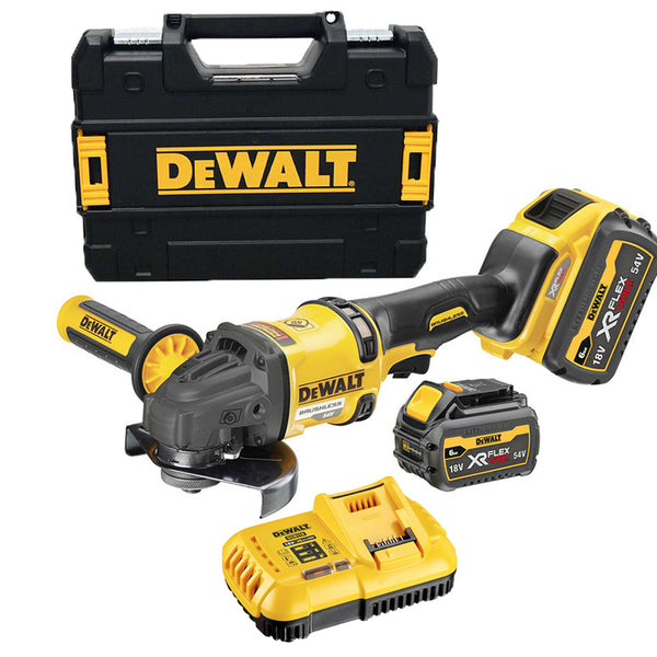 DEWALT DCG418T2 54V XR FLEXVOLT 125MM ANGLE GRINDER 2 X 6.0AH BATT