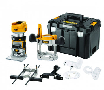 DeWalt DCW604NT 18V 1/4" Cordless Router (Body)+ Plunge Base & Case