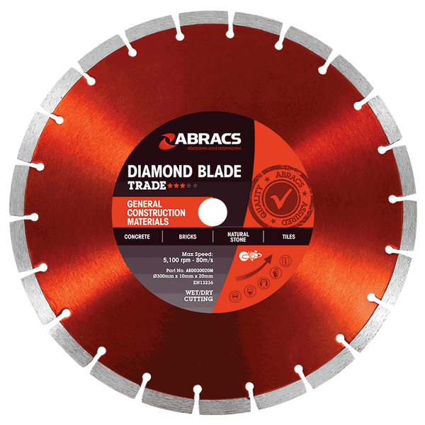 Abracs Diamond Blade-  300mm x 10mm x 20mm ABDD30020M
